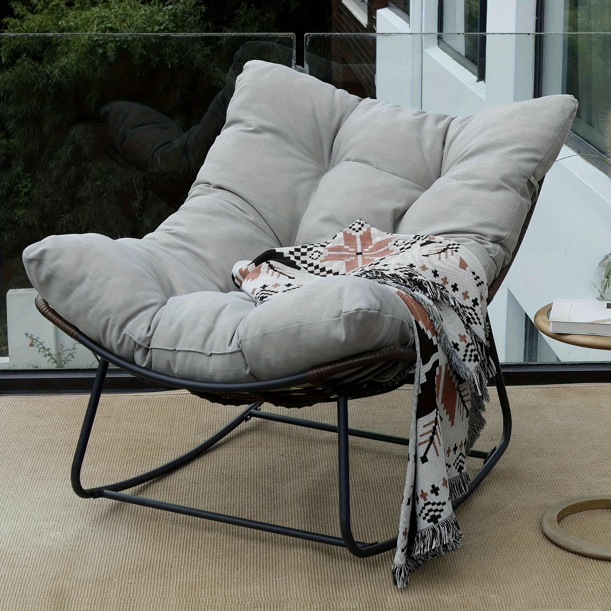 Papasan Chair Big Men's Outdoor Rocking Chair Outdoor Rocking