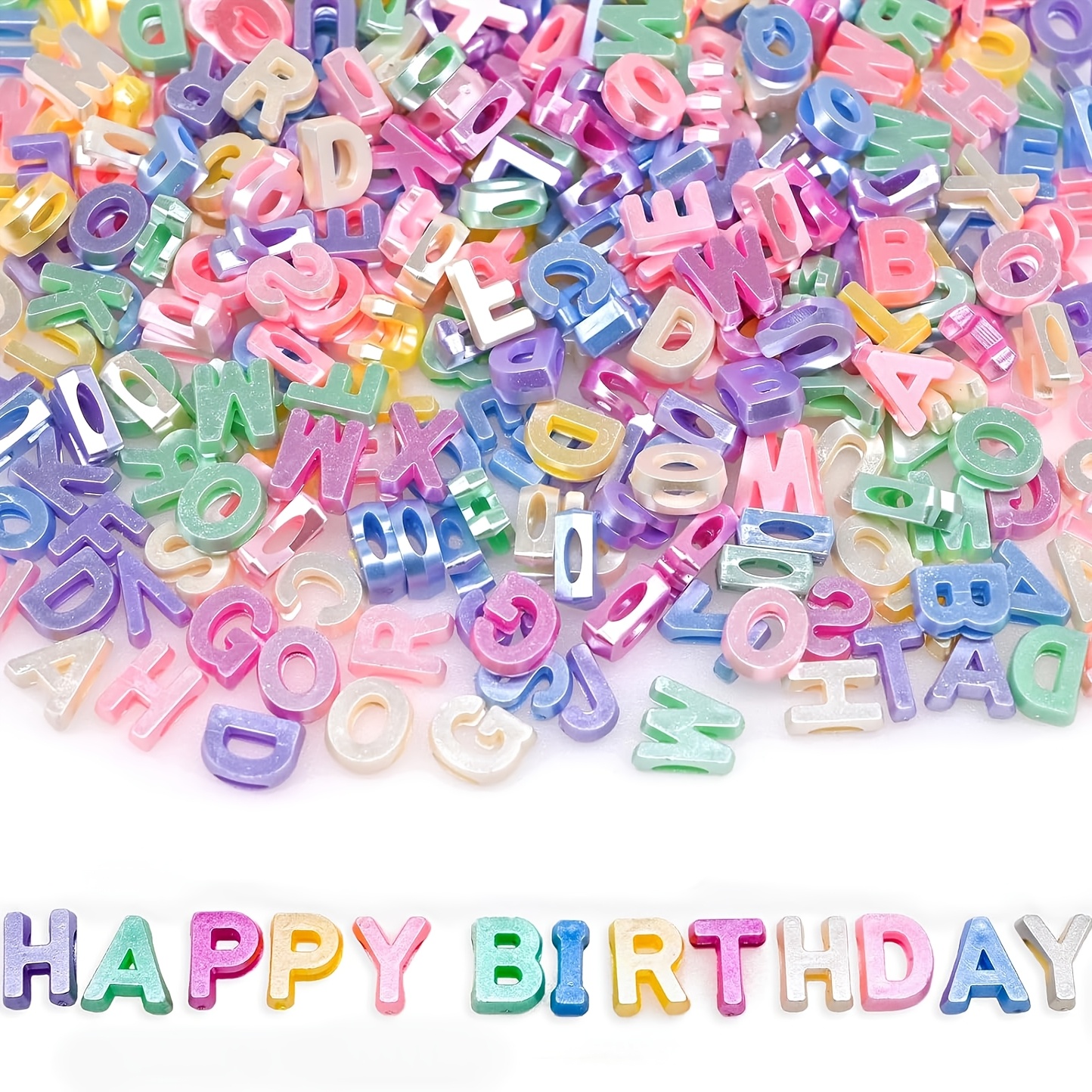 Image of Beads Assortments, About 455pcs About 15mm Bigger Larger Alphabet Letter Beads A-z Mixed Plastic Shape Loose Beads For Jewelry Making Bracelets Necklaces