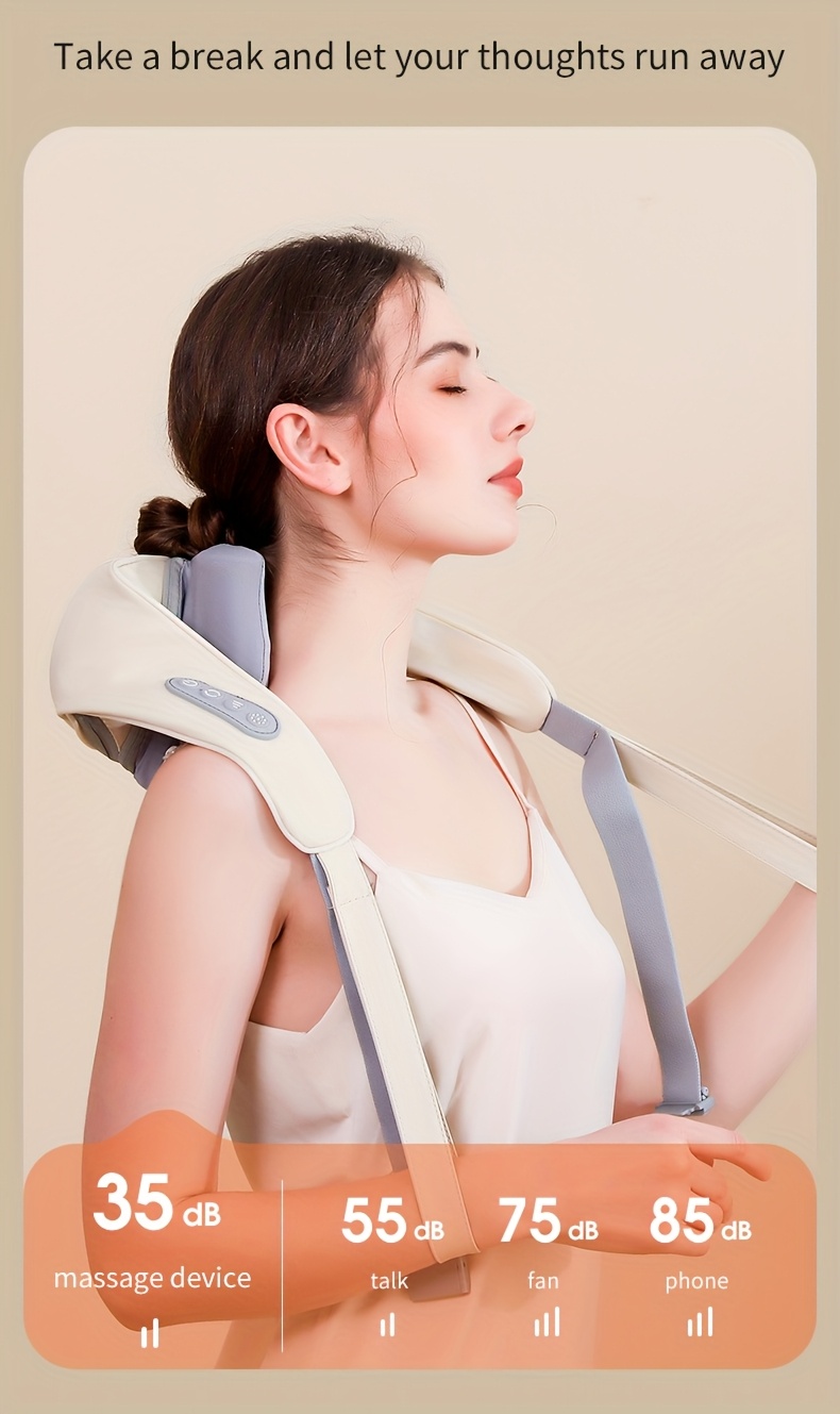 Neck Massager Back Waist Shoulder Neck Cervical Massage Automatic Kneading Device Trapezius Muscle Massager
