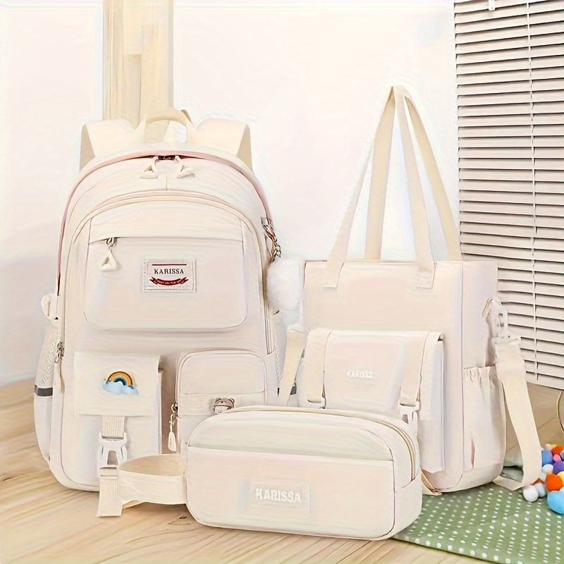 

Kawaii Backpack For School With Convertible Shoulder Tote Bag, Cute Multiple Pockets Backpack For Primary Elementary High School, 3 Pcs Set