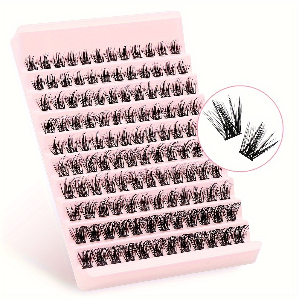 Pink Heartbeat Ten Row False Eyelashes 10-16mm Eyelash Cluster C Natural Simulation Of Female Birth Sense Of Warping Just Block Of Sight Fine Soft Black Stem False Eyelashes