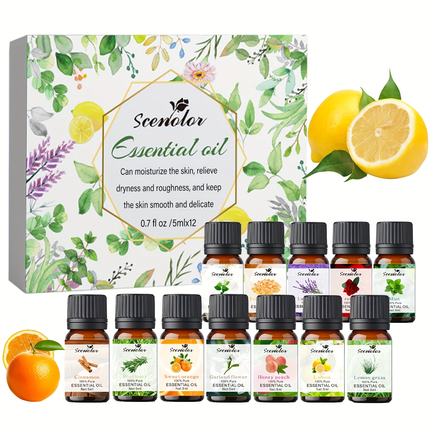 TEMU 12*0.17oz Essential Oils Christmas Set, Oil Diffuser Essential Oils, Fragrance Oil For Candles Soap Making, Essential Oils For Humidifier,