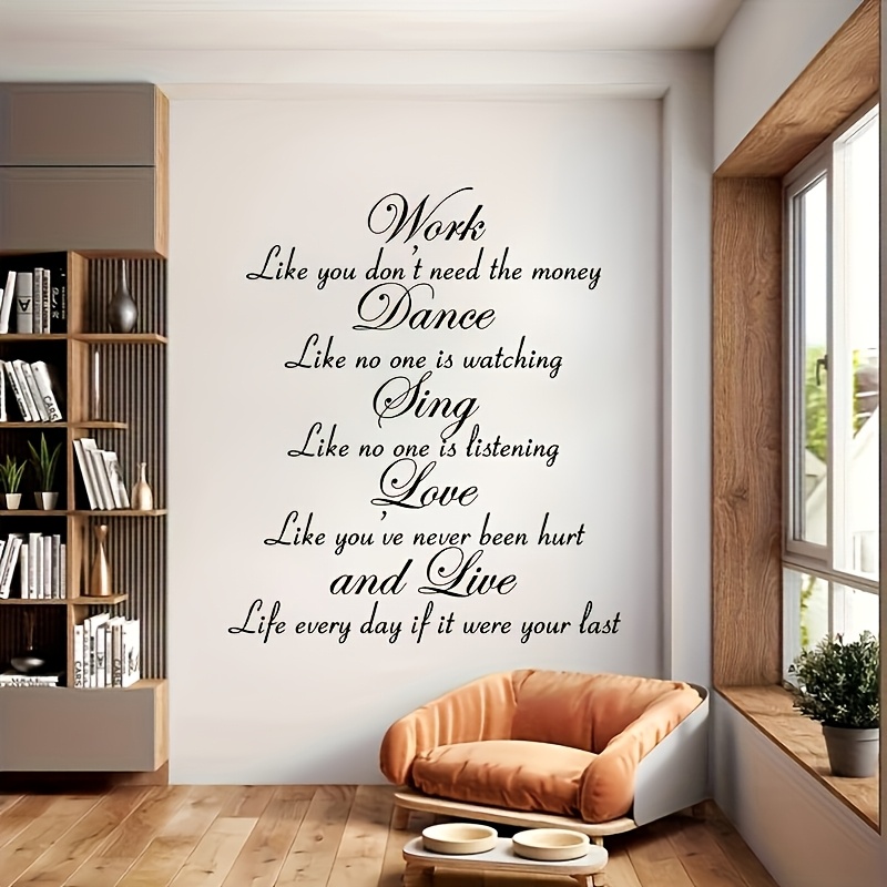 1pc inspirational quotes wall stickers for home decor wall sticker about     life for living room bedroom   and dining areas