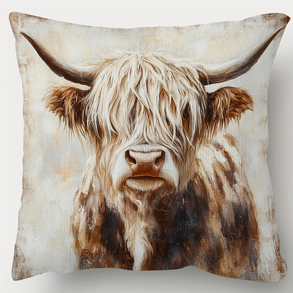TEMU 1pc Of Short Plush Decorative Pillowcase Featuring A Design, With Double-sided Printing, Measuring 18 Inches By 18 Inches, Ideal For Decorating
