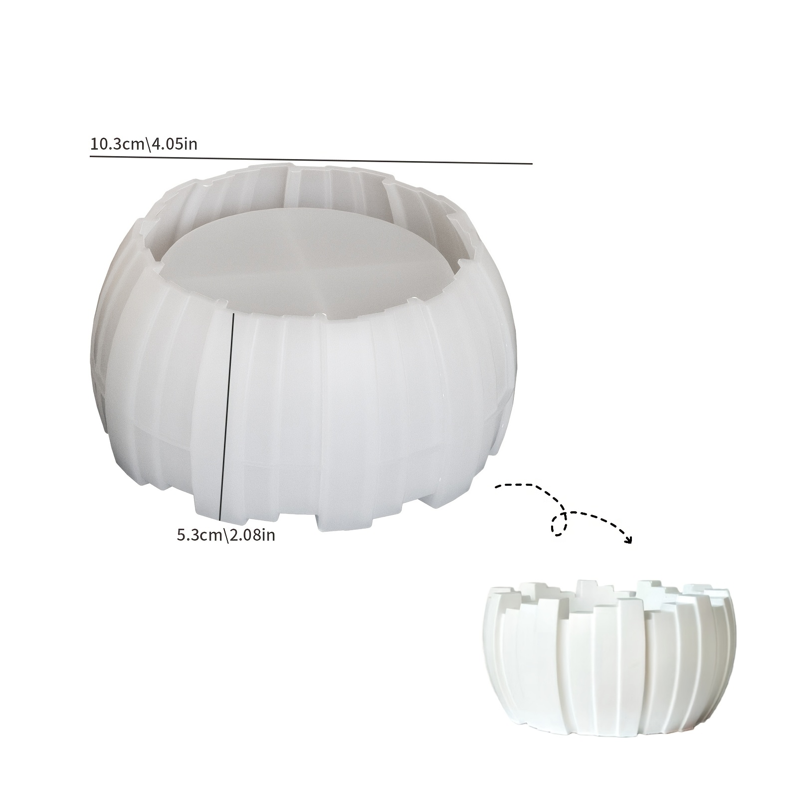 Image of Clay Mold Irregular Vertical Stripe Storage Bowl Scented Candle Cup Potted Plant Silicone Mold, Used With Resin, Gypsum, Concrete, Suitable For Handmade Gifts And Desktop Decoration