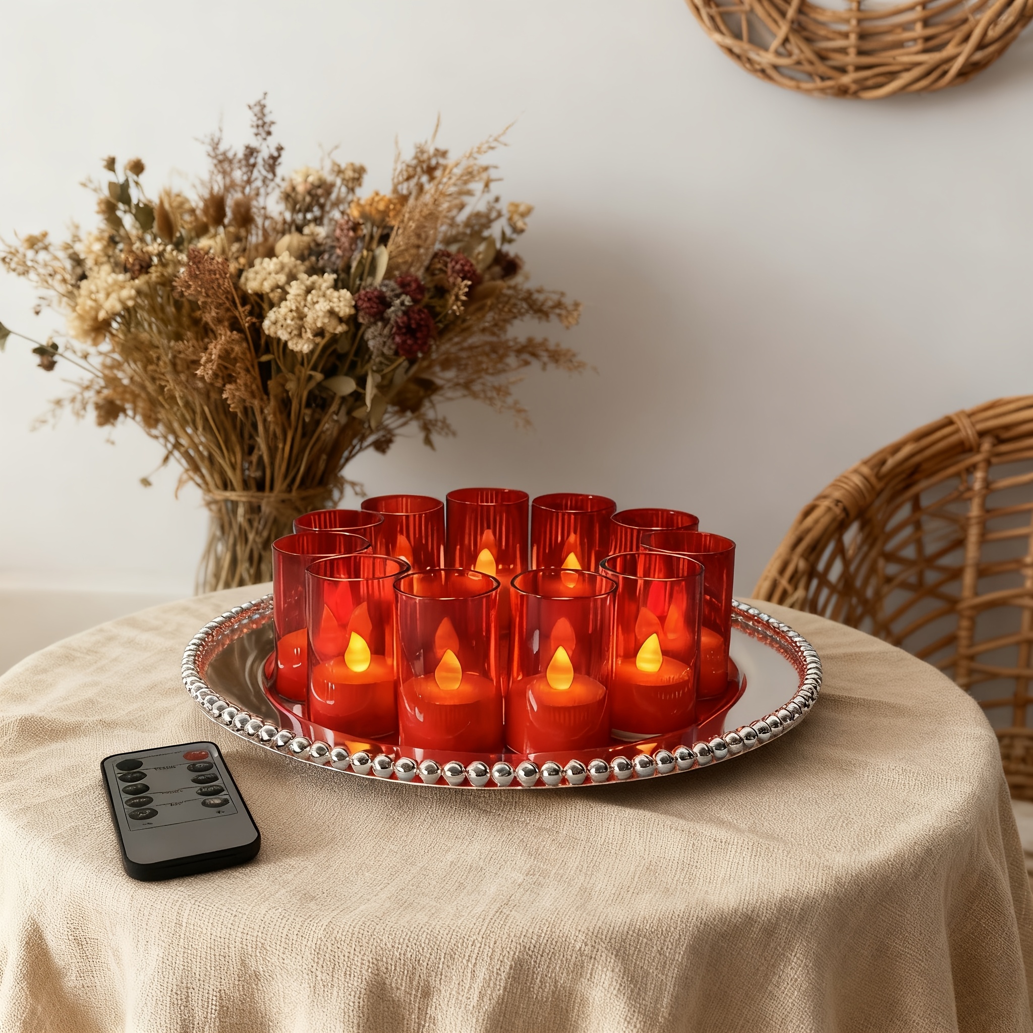 Homemory Teelichter Fernbedienung Homemory 12er Set Fernbedienung Teelichter Mit Timer – Warmweiß, Flammenlos, 2/4/6/8h Timer, Für Weihnachten & Party