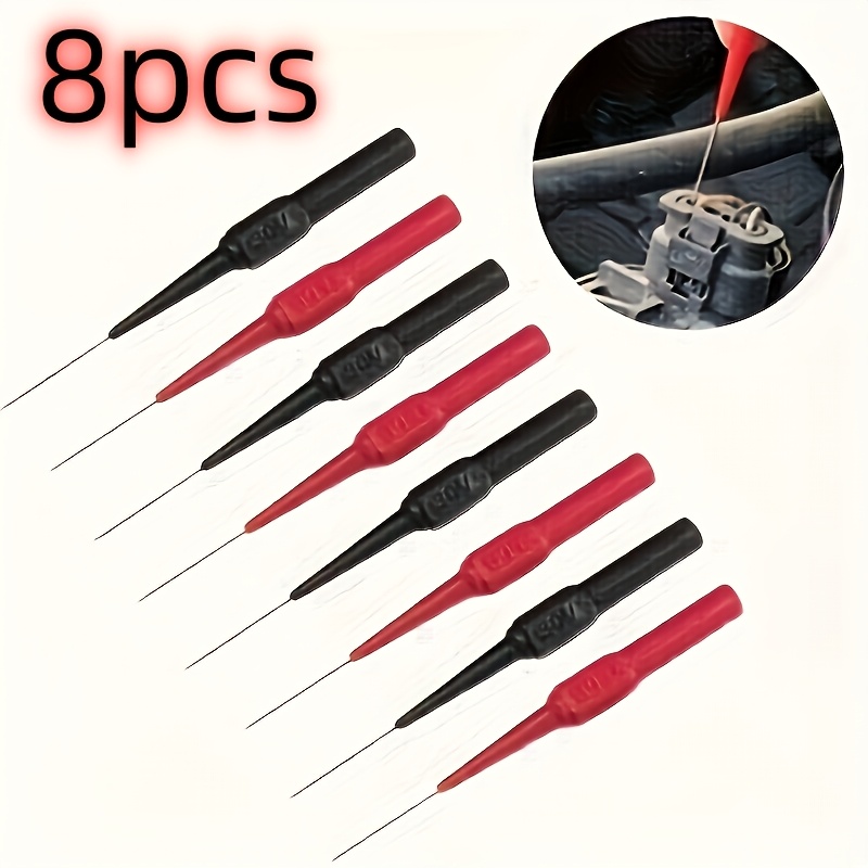 TEMU 8-pack, 30v Automotive Diagnostic Probes Flexible Thin Probes With Multimeter Test Lead Extension Function, 90° Precise Angle. Mechanical Tools