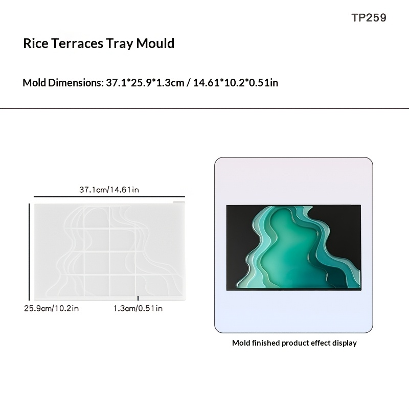 TEMU Moule en silicone-résine pour plateau en résine époxy, moule pour table , moule en silicone pour plateau rectangulaire irrégulier, moule pour