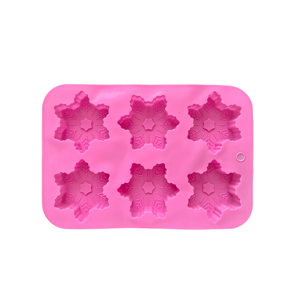 TEMU 1pc Christmas Snowflake-shaped Cake Silicone Mold, Suitable For Chocolate Molds, Pudding, Jelly, Muffins, Ice Cube Trays, For Christmas Holiday