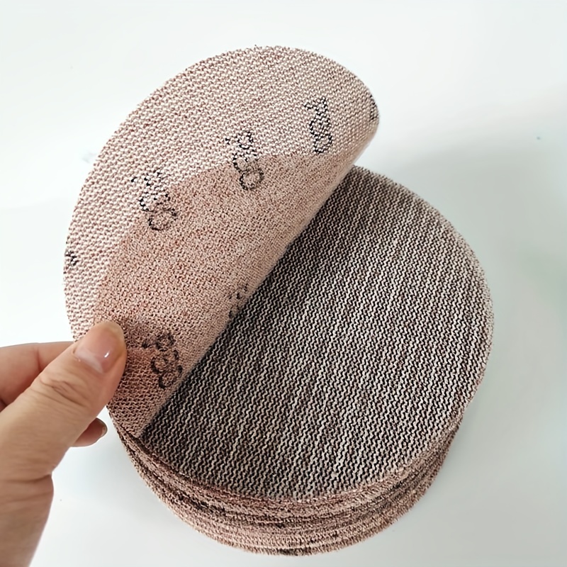 

6 Inch 150mm Dry Mesh Sand Car Putty Putty Polishing Round Self-adhesive Flocking Suitable For Pneumatic Sandpaper