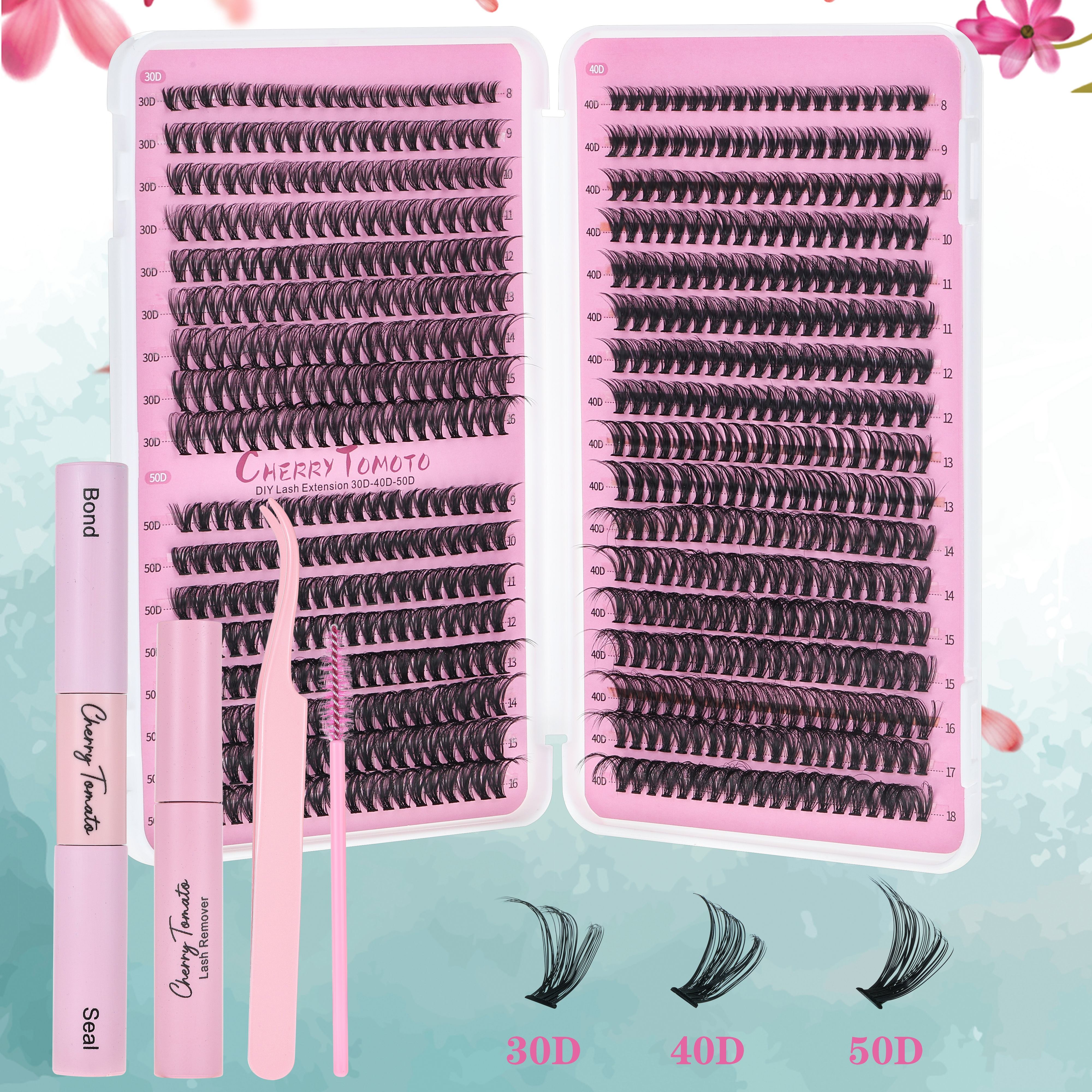 

Diy Eyelash Extension Kit - 680pcs D Lashes With Applicator Tool & Seal, Tweezers, Remover, Lash Brush And Mixed Length - Hypoallergenic, , Travel & Home Set (30d/40d/50d Mix) For