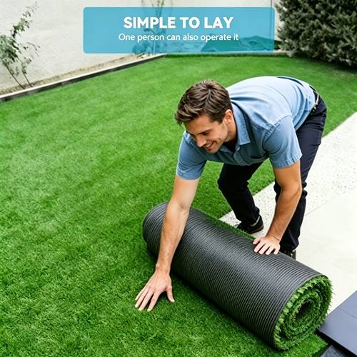 item picture 2pcs set 4m large artificial grass mat realistic uv resistant and durable made of plastic material for year round greenery suitable for outdoor gardens and villa courtyards and can be used for graduation ceremonies