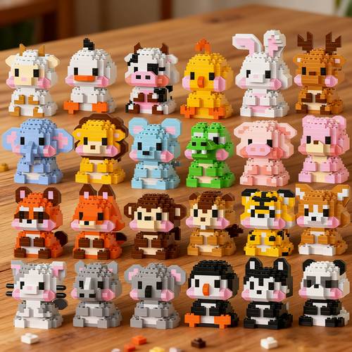 moc animal micro building small suitable for children hobbyists micro model diy construction toy with animal themed bricks miniature city desk decoration 3d model building for multicolor