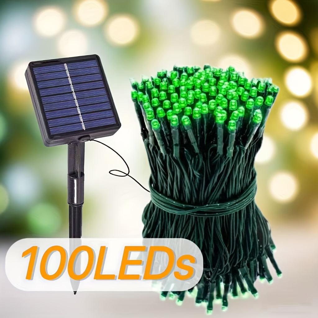 TEMU Cadena de luces solares de batería de litio para exteriores, 11 colores a elegir, ideal para colocar en barandillas, , troncos de árboles,