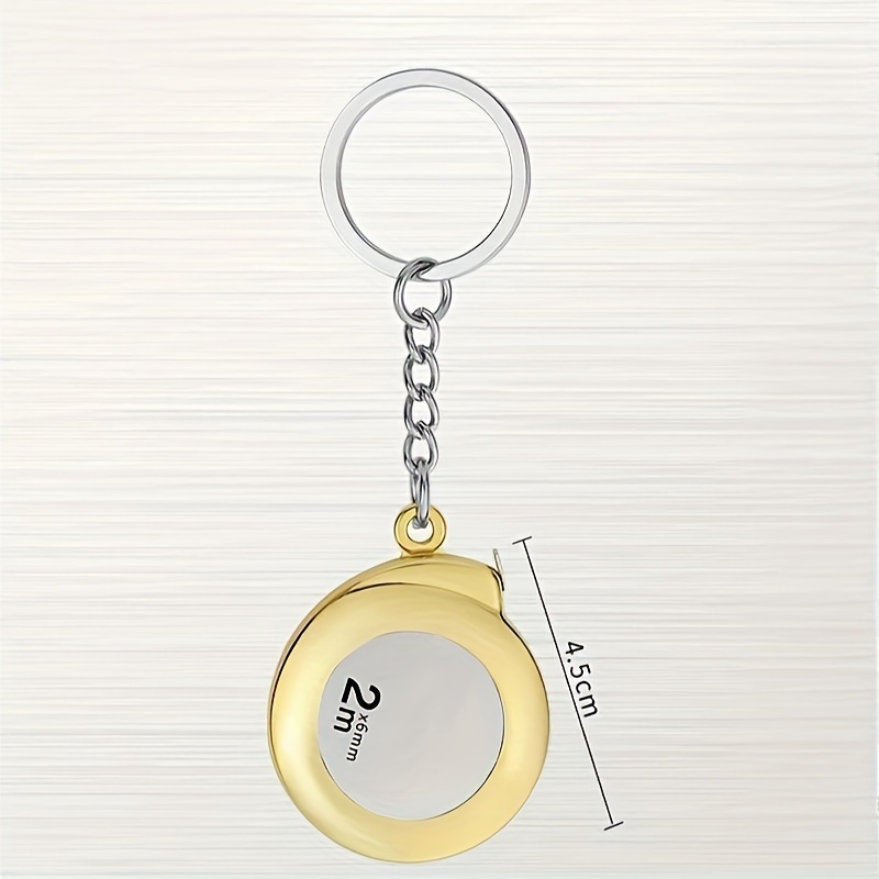 TEMU Small Tape Measure Keychain Mini Measuring Tape Retractable 6foot 2m Pocket Tape Measure With Clear Marking For Home Measuring Tape, Bronze