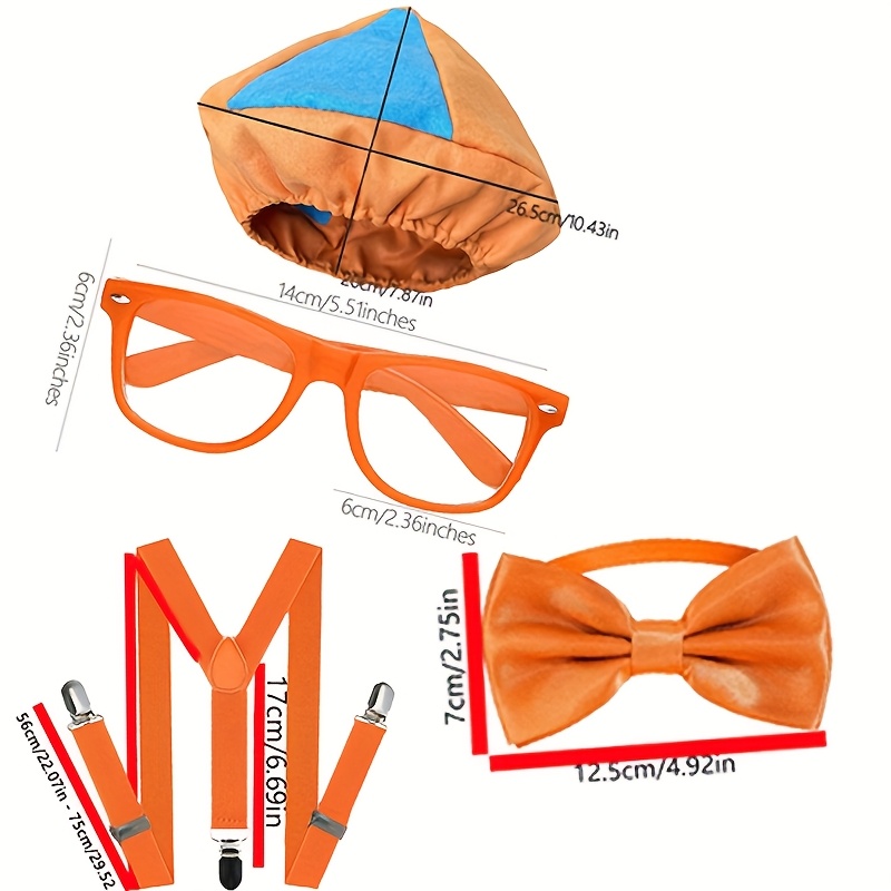 Set De Accesorios De Fruta Naranja – Gafas, Collar, Pendientes, Horquillas Y Goma Para El Pelo Para Carnaval