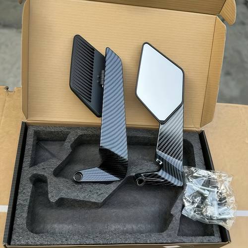 for z1000 z900 z650 z125 z250 z300 motorcycle carbon fibre mirror dual aerodynamic wing convex glass