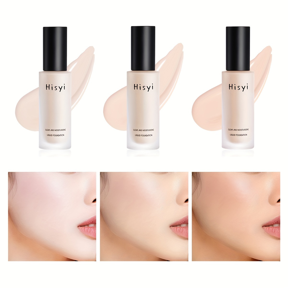 hiysiy lightweight liquid foundation cream   full coverage concealer for   skin tone smooth     for medium skin types in brown light brown   daily use Product details 0