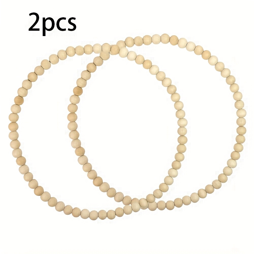 Image of 2pcs Wooden Bead Garland Festival Party Wedding Decoration Wreath, Home Decoration, Festival, Thanksgiving, Halloween, Christmas, Bead Garland