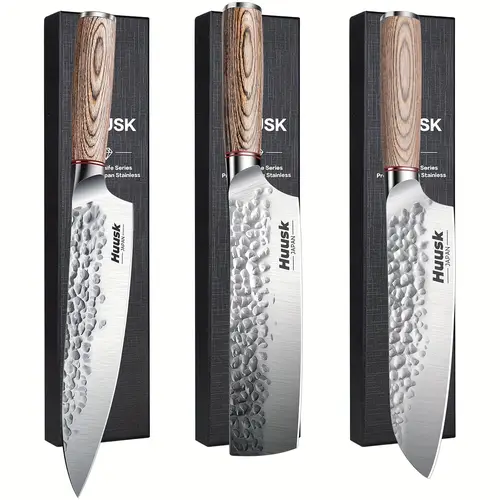 set 3pcs 8 inch chef knife and 7 inch knife professional high carbon steel kitchen knives with wood handles meat vegetables sushi with gift box