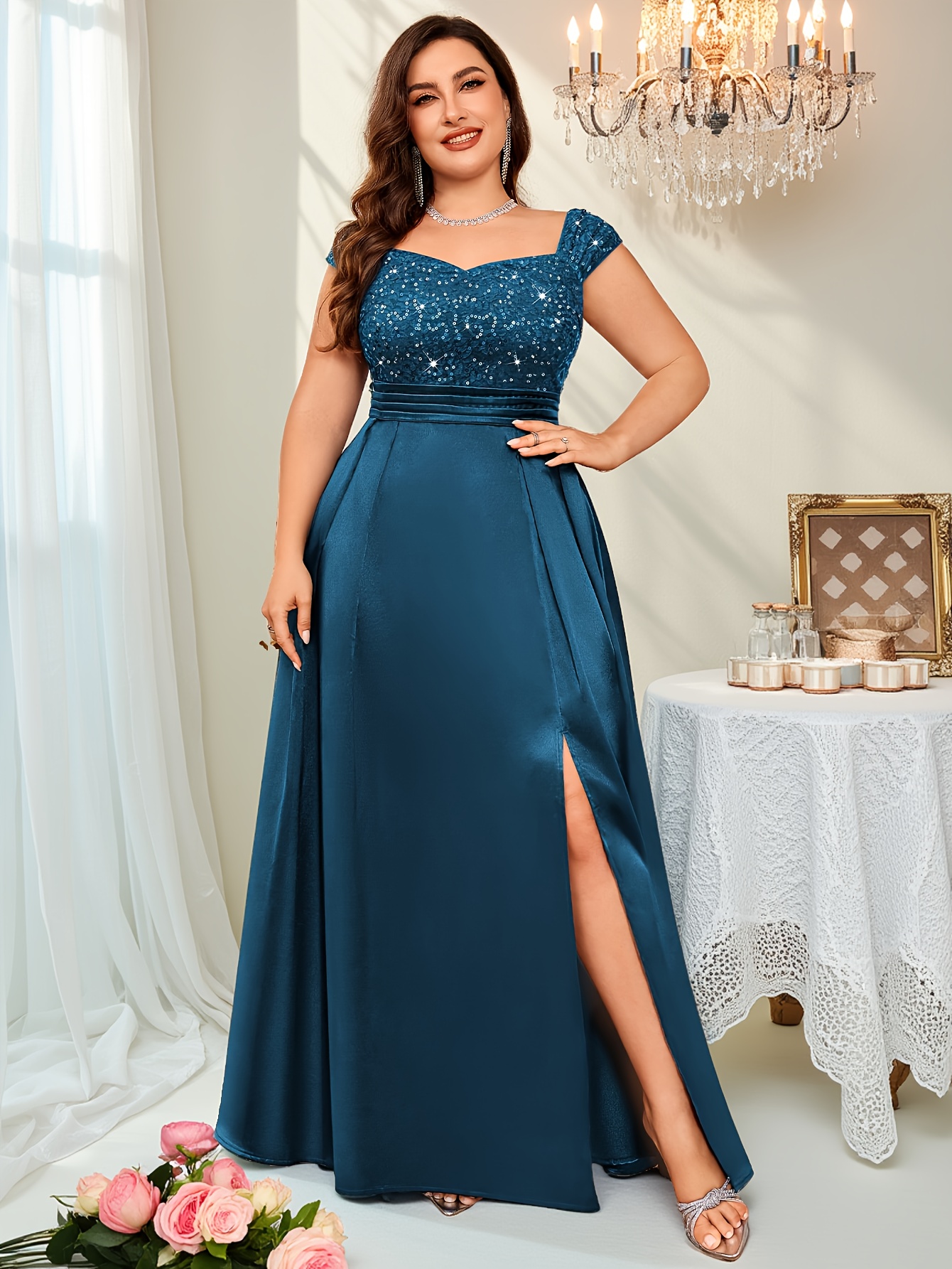 cocktail dress for a gala DRESSTELLS Formal Dresses Women Wedding Guest, Sequin Evening Gowns Fit Flare Sparkly Mother Bride Party Petite Glitter Black XS : Clothing, Shoes & Jewelry whether for a wedding sequin fringe Paityn Strapless Maxi Dress Colour:sage