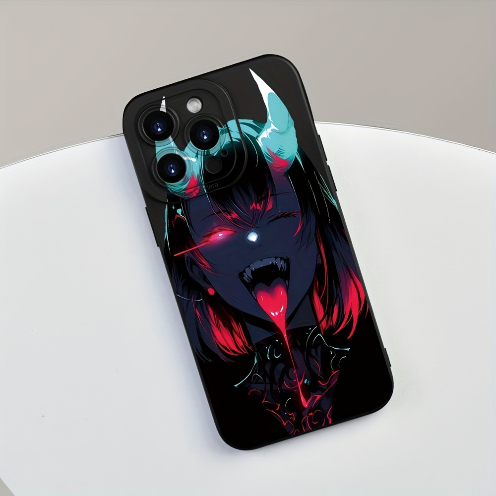 

Anime Second-dimensional With A Dark And Unique European And American Style, Black Matte Anti-slip Durable Printed Phone Case Suitable For 15/14/13/12/11 Plus Pro Max.