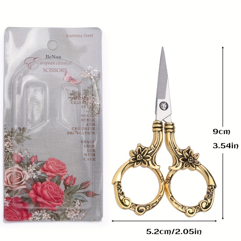 E-shop Siebenblatt-Blumenschere, kleine Gänseblümchen-Schere, gravierte Vintage-Schere, kunstvoll gefertigte Schere, handgefertigte Schere, Näh-Schere,