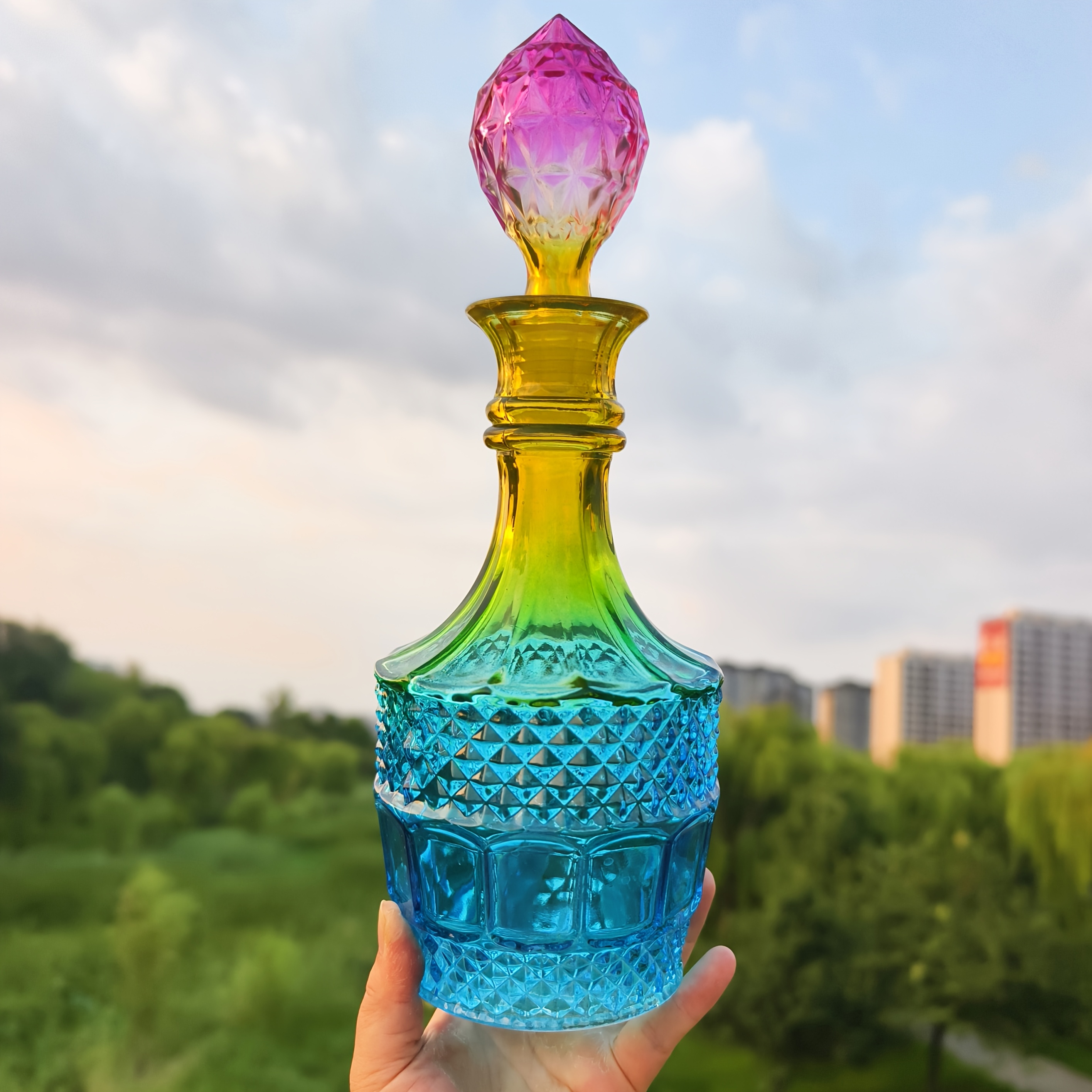 27oz Vintage Glass & Vase | Airtight Stopper | Multi-functional Carafe For Whiskey, Vodka, Wine Or Flower Arrangement-ideal Present For Men, Dad, Boyfriend, Wedding And Holidays
