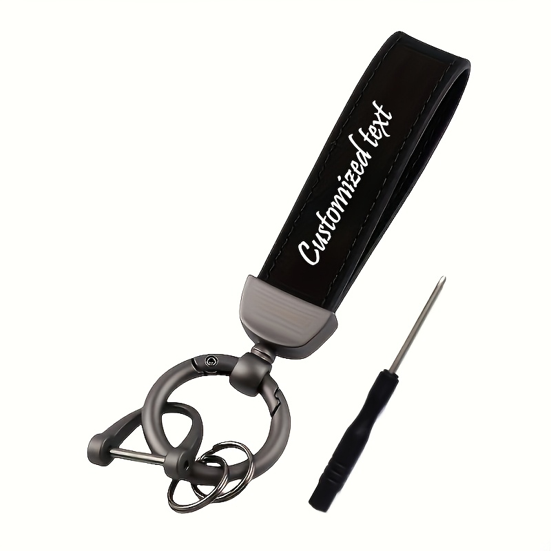 Alloy Car Keychain Anti-lost Key Pendant Diy Personalized Men' Key Chain Pu Keychain For Car