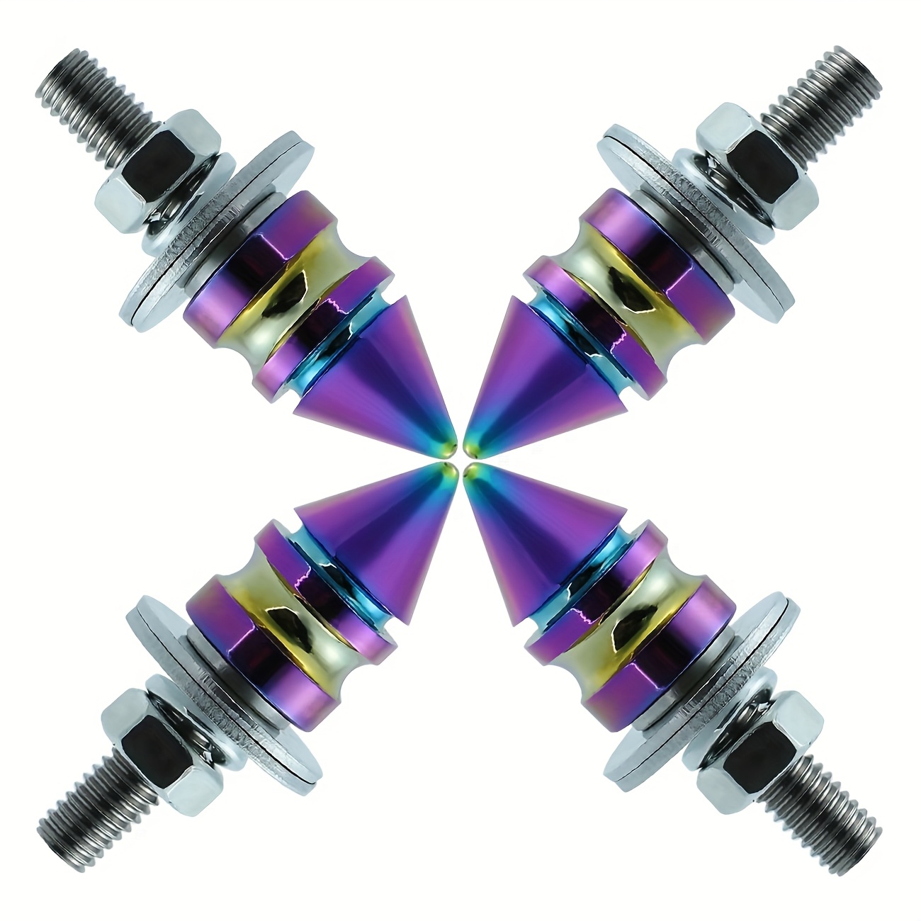 TEMU 4pcs Low Profile License Plate Screws With License Plate Fastener Set, License Plate Bolts, Decorative, Stainless Steel, Aluminum Alloy,