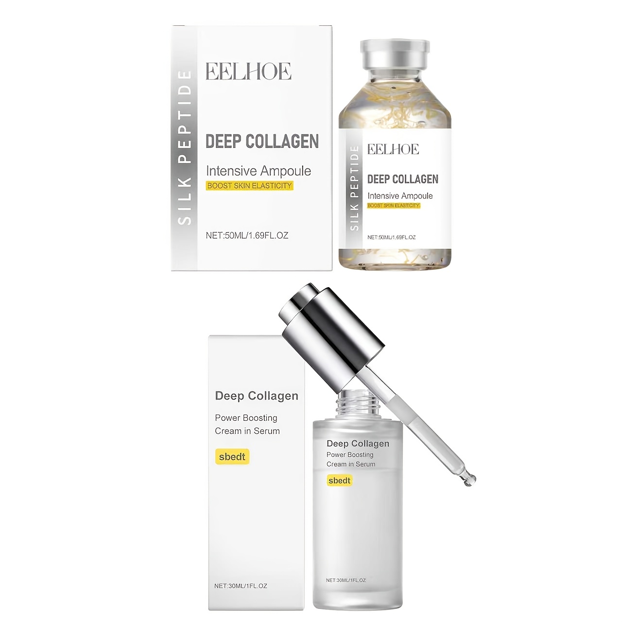 Image of Set: Peptide Face Firming Ampoule + Collagen Hydrating . This Korean Facial Contains Collagen And A Complex Of 30 Peptides, Gently For Facial To Improve Skin Texture, Leaving It Smooth, , And .