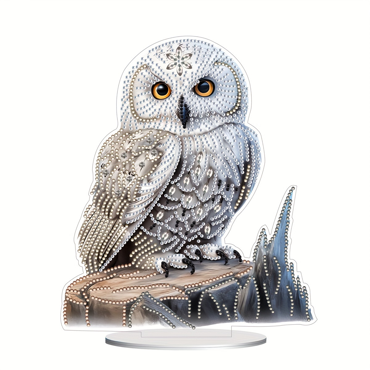 

Diy Owl Diamond Painting Kit - Acrylic Tabletop Decor Craft Set, Animal Theme, Pet Material, Irregular Shaped Diamonds, Artistic Handicraft For Holidays And Home Decoration