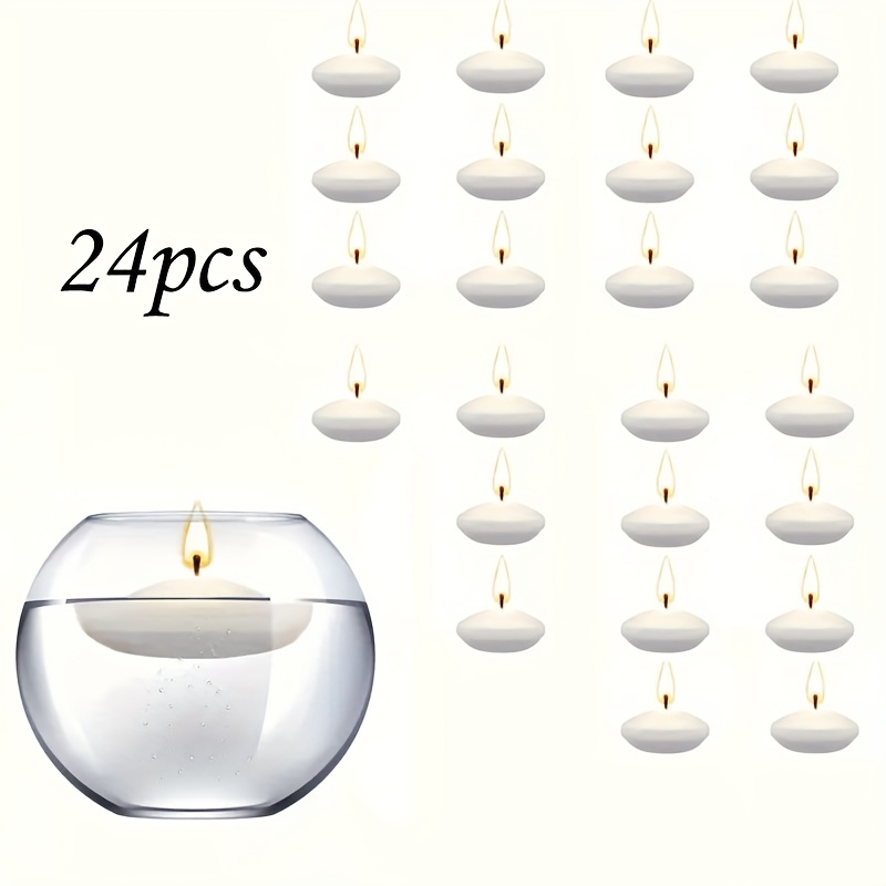 White Floating Candles, Unscented White Disc Candles For Pool, Bath, Spa, Wedding Centerpieces, Party, Home Table Dec And Romantic Night For Her/him Set