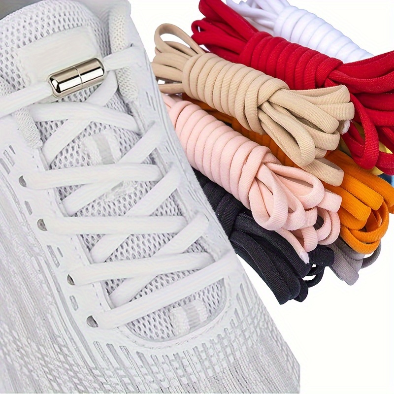 4 pairs no tie elastic shoe laces   shoelaces for sneakers adults and elderly   fits all