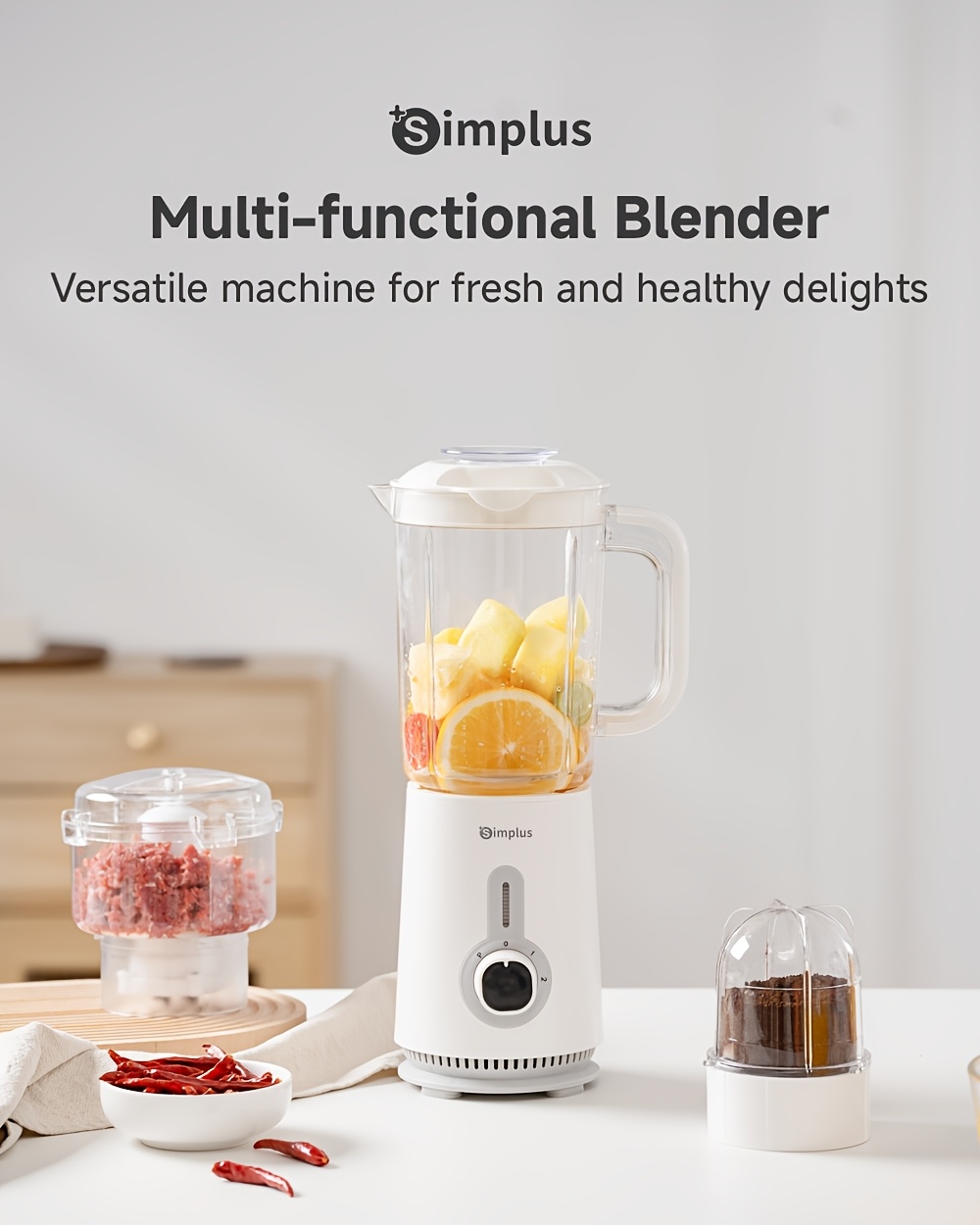 3 cup multi functional blender 380w high power 23000rpm   stainless steel   suitable for juicing grinding and meat     for home kitchen features 300ml dry grinding cup 500ml meat cup 1 Product details 0