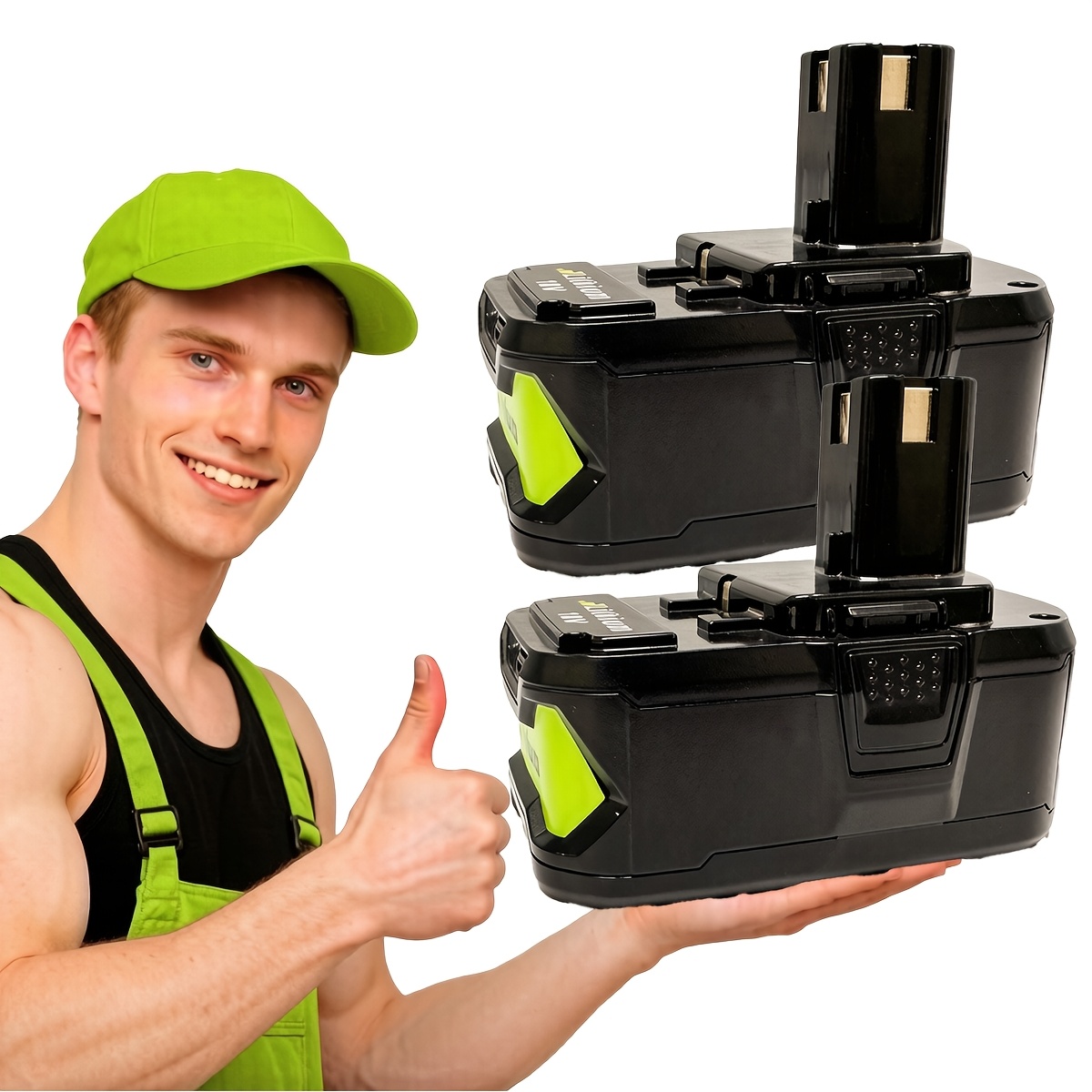 E-shop 2ER-PACK 8.0Ah 18V Ersatzakku für Ryobi ONE+ Plus 18V Akku Hohe Kapazität 18V Lithium-Ionen Akku P104 P105 P106 P108 P107 P109 für