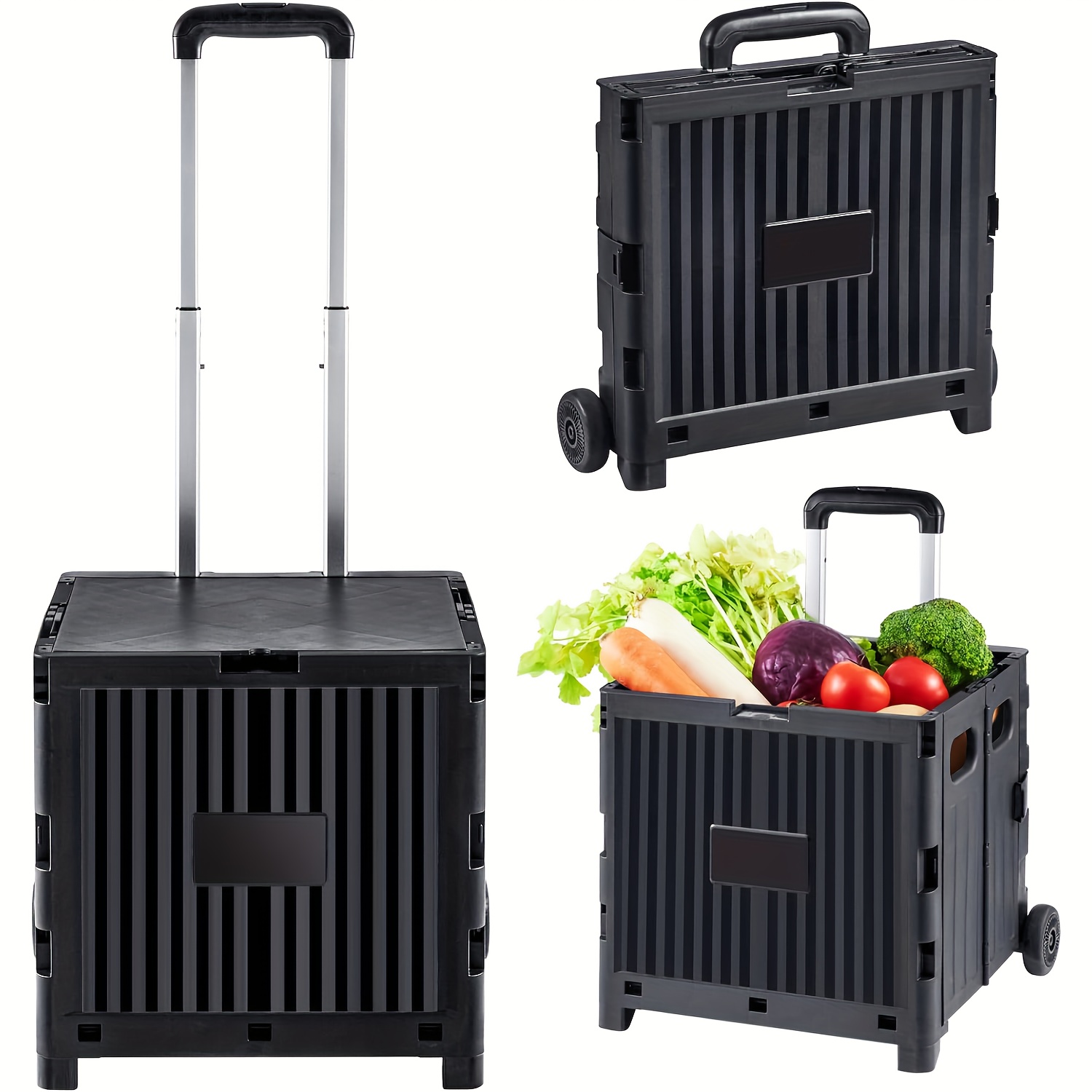 Folding Utility Cart Portable Rolling Crate Handcart Durable - Temu