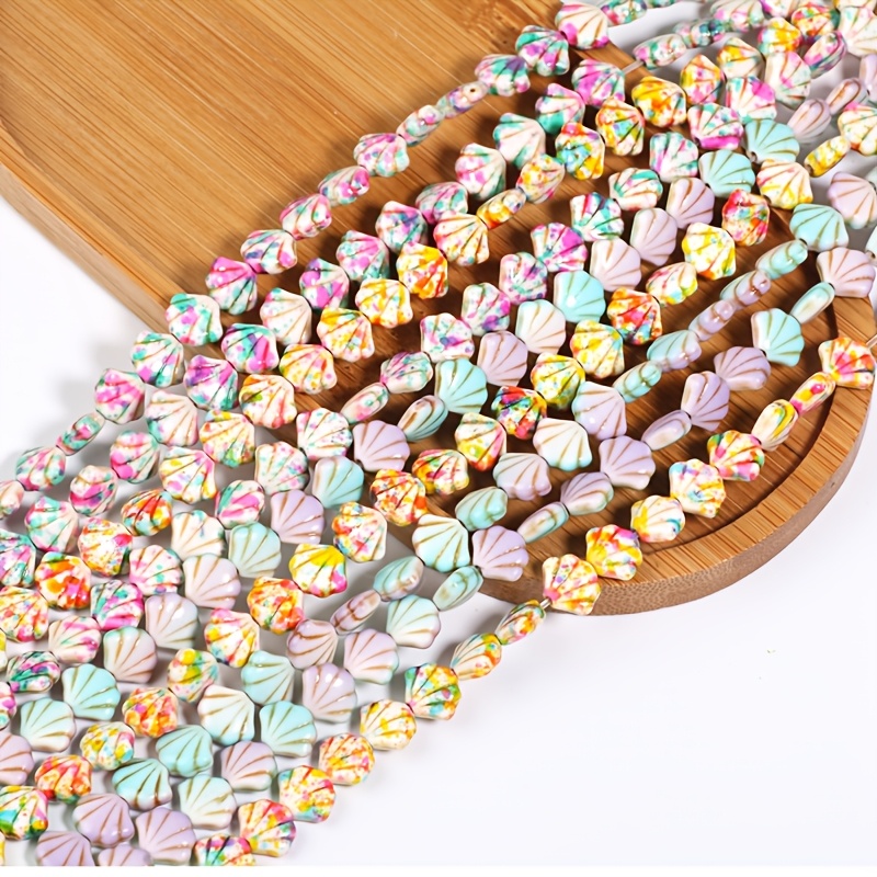 Bohemian Style Seashell Ceramic Beads for Jewelry Making, 41pcs Set