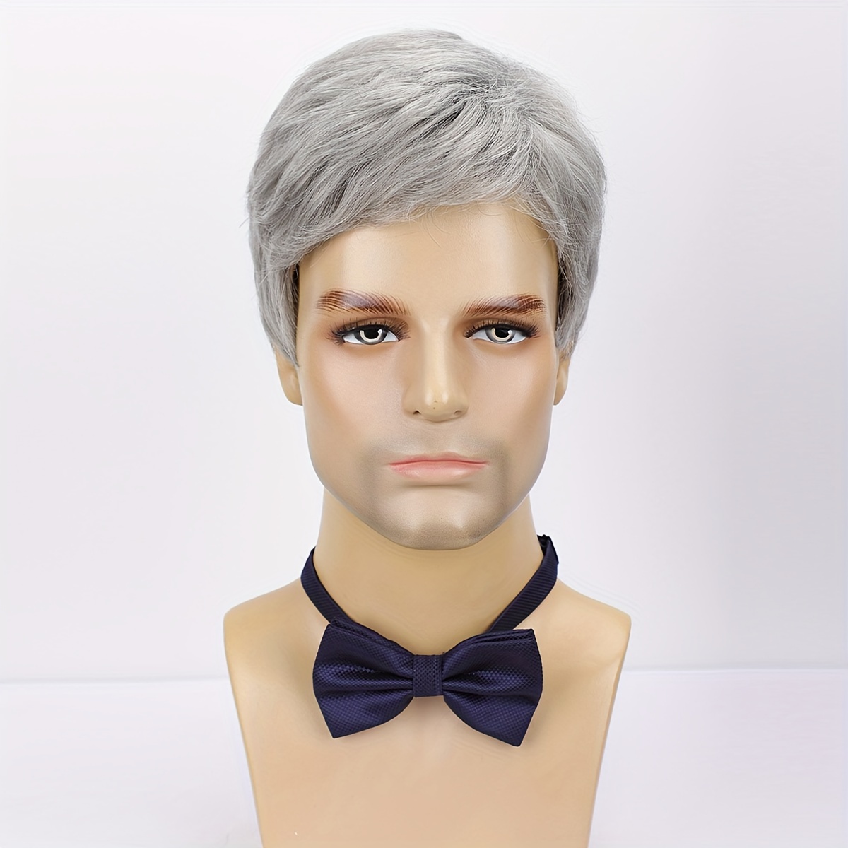 Image of Men's Silvery Gray Wig Layered Synthetic Heat Resistant Wig For Men - Suitable For Daily Wear, Parties And Halloween!