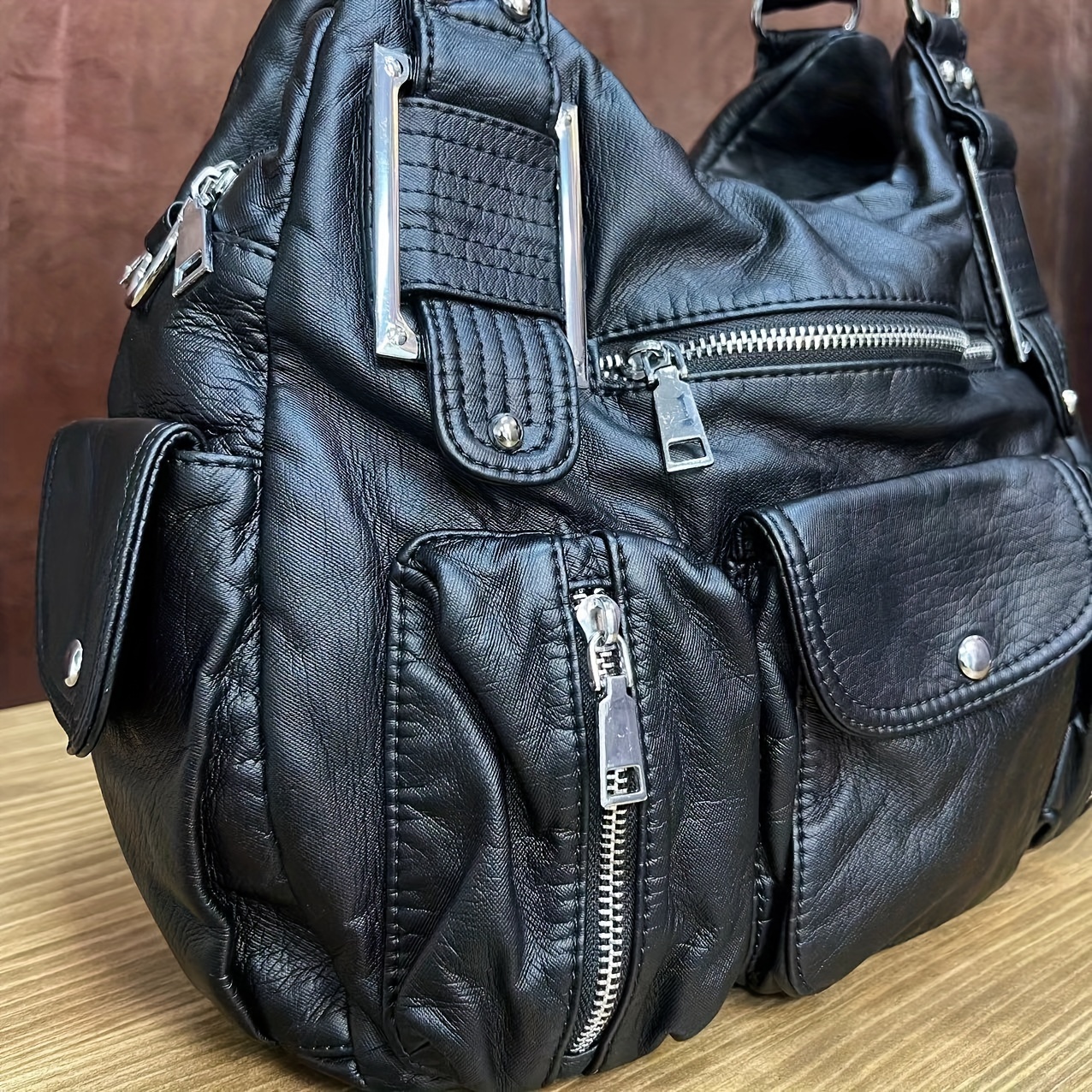 women's y2k retro soft synthetic synthetic leather tote bag