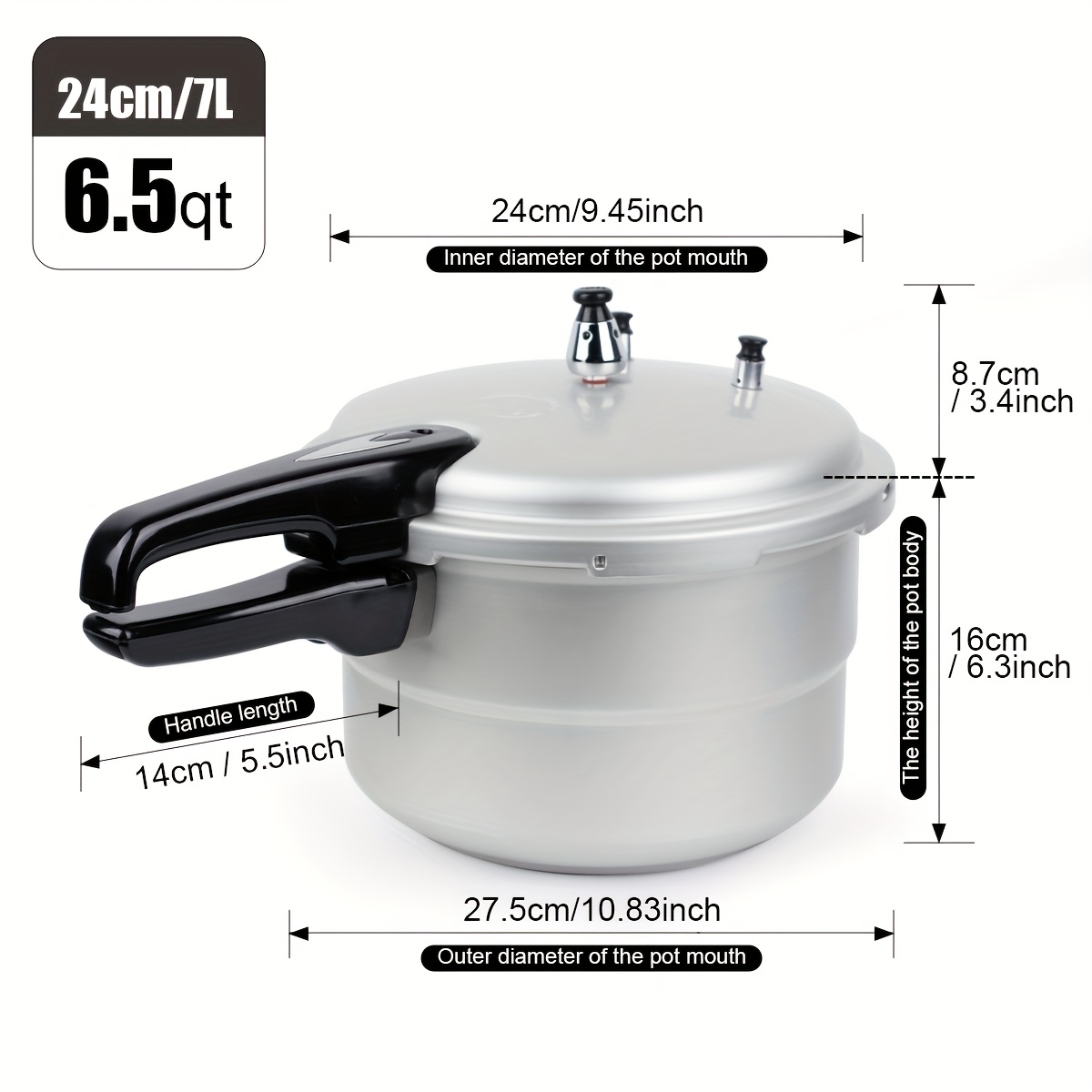 TEMU 6/9qt Pressure Cooker High Pressure Induction Cooker Gas Universal Protective Pressure Cooker Multiple Protective Devices, Compatible With Gas&