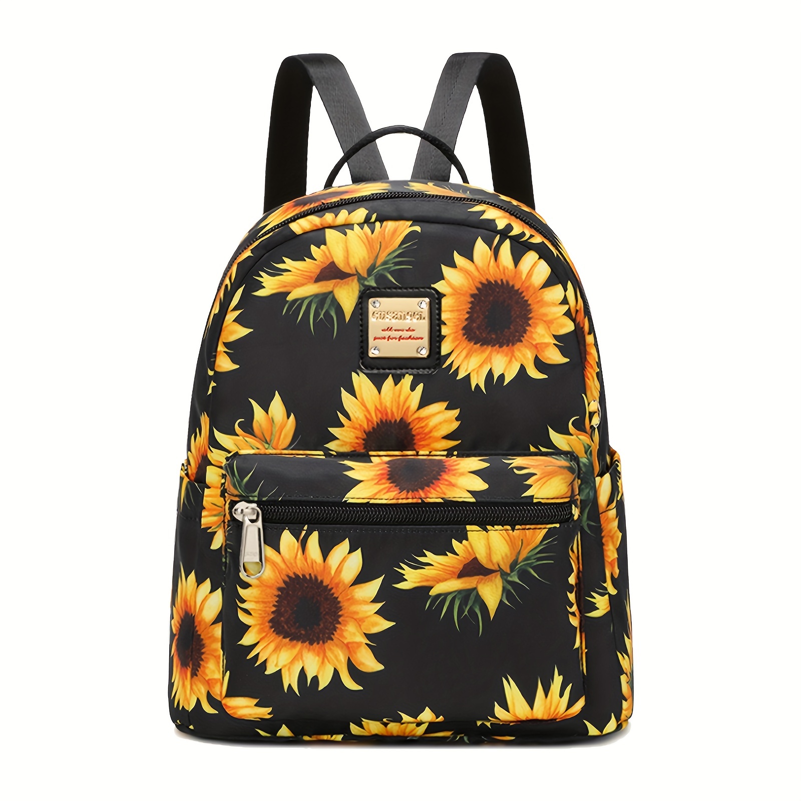 

Sunflower Print Backpack, Fashion Mini Daypack, Women's Lightweight Schoolbag For Travel, Work, School