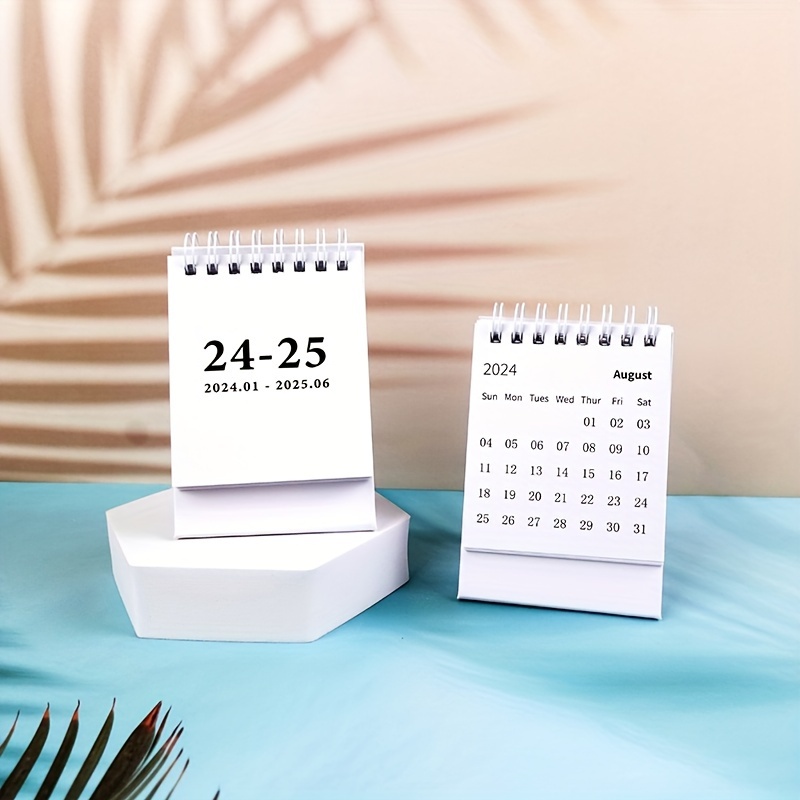 2024 2025 Compact Desk Calendar Sleek Solid Color Monthly Temu Qatar