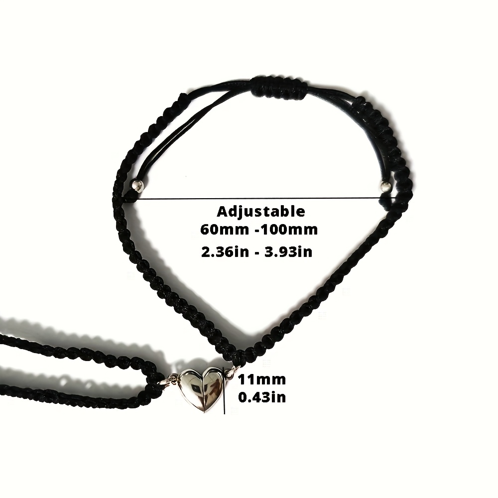 2pcs Personalized Initial Couple Bracelets, Adjustable
