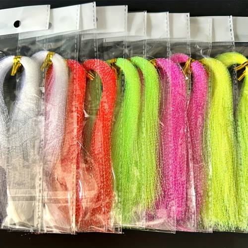 item picture 10 packs set shimmering fly fishing line materials in 15 different colors ideal for decorating jig hooks and dry flies a must have for fly