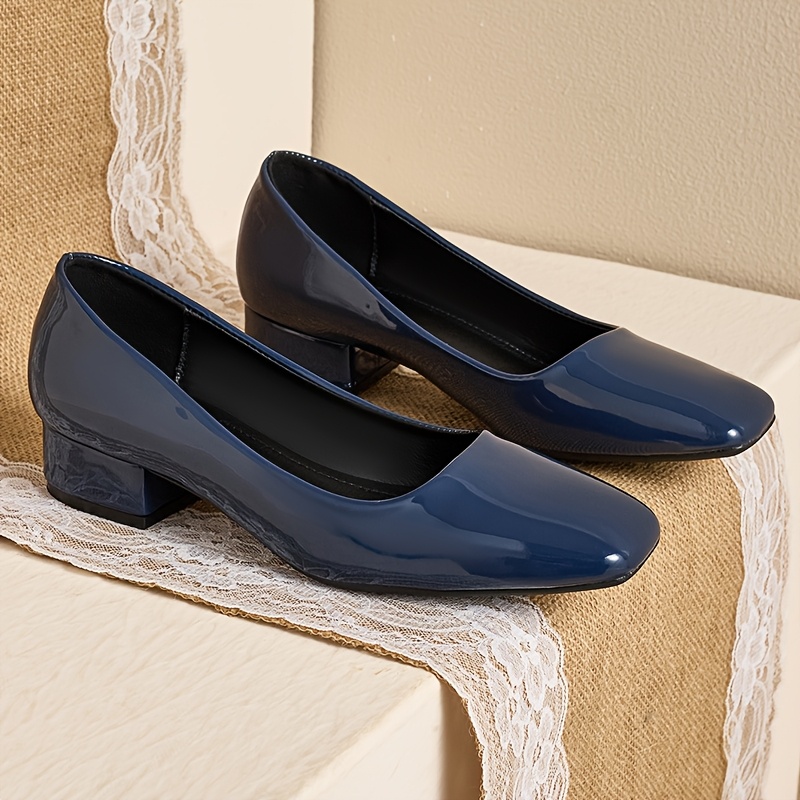 women's dress shoes in navy blue Sophisticated Navy Blue Leather Penny Loafers main image 1