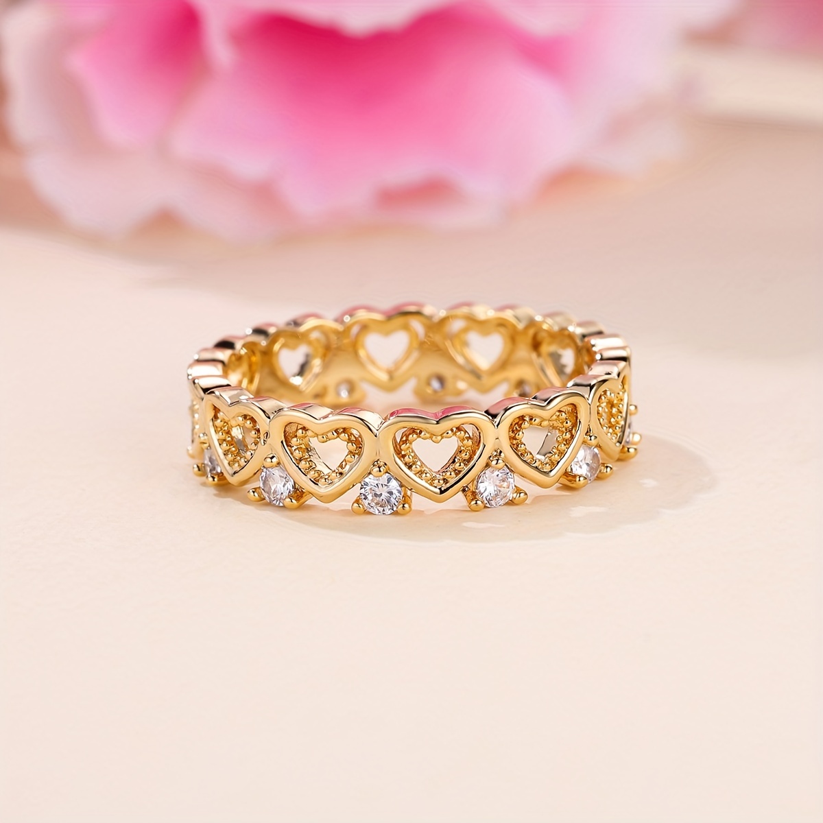 Women's Heart-Shaped Zirconia Ring, Chic & Versatile