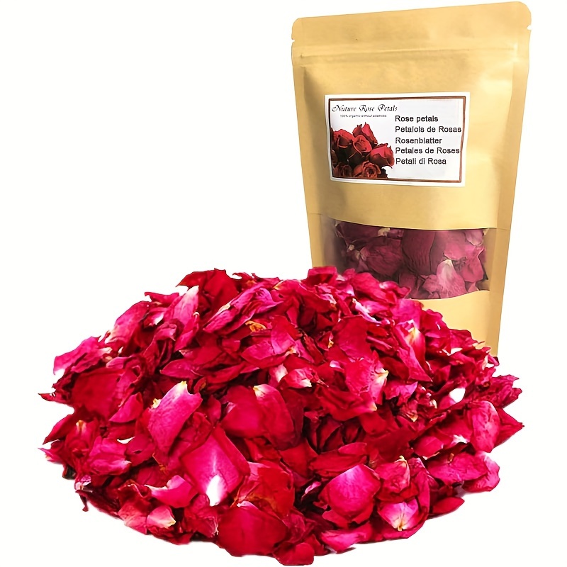 

1.75oz/50g Natural Red Rose Petals - Perfect For Baths, Soap Making, Candles, Weddings & Diy Crafts