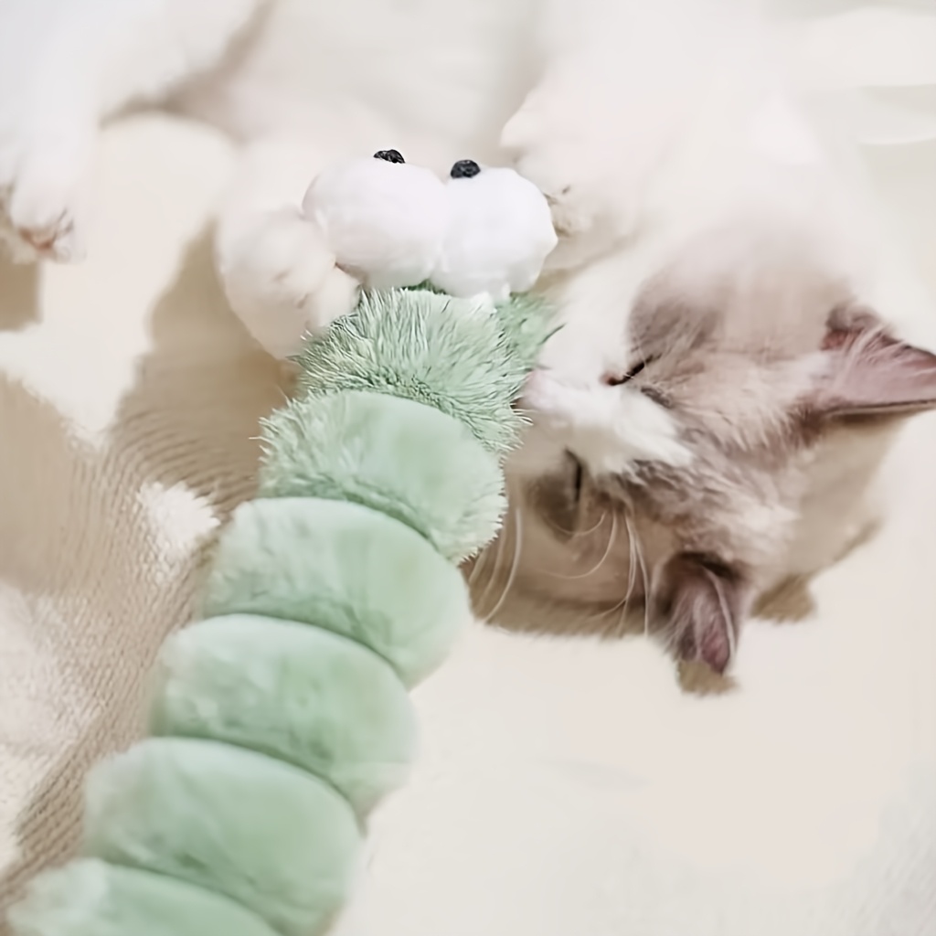 1pc   pink   caterpillar cat toy teasing molar bite soothing sleeping   supplies without battery Product details 0