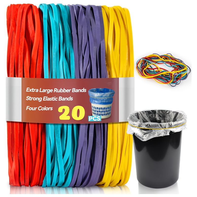 TEMU 20/40 Pack Jumbo Elastic Rubber Bands - Extra Large, Strong Synthetic Rubber Bands For Storage & Organization, Heavy Duty Rubber Bands For